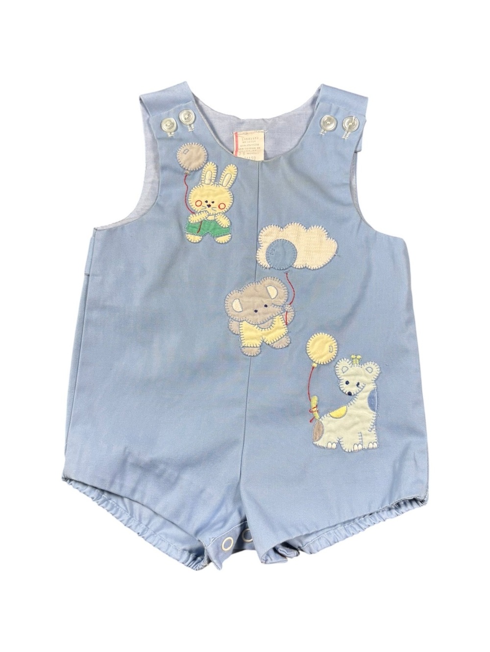 70s Baby Animal Balloon Appliqué Romper
